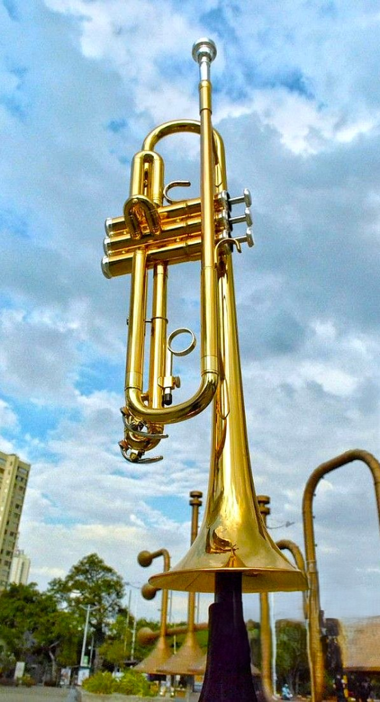Trompeta, uno de los intrumentos principales de la música salsa.