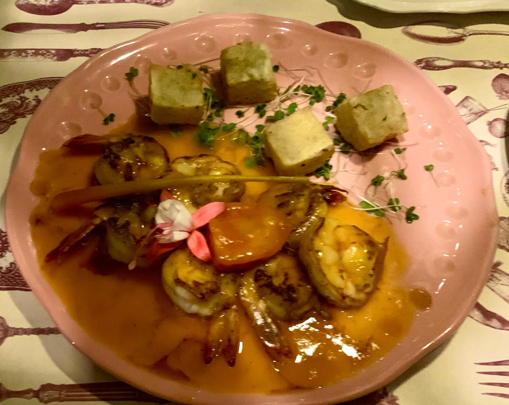 Langostinos en salsa de maracuyá